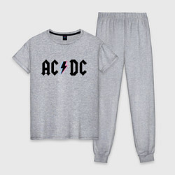 Пижама хлопковая женская AC/DC, цвет: меланж
