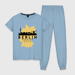 Пижама хлопковая женская Берлин - Германия, цвет: мягкое небо
