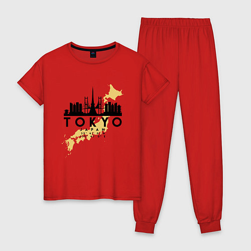 Женская пижама Токио - Япония / Красный – фото 1