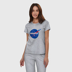 Пижама хлопковая женская NASA Delorean 88 mph, цвет: меланж — фото 2