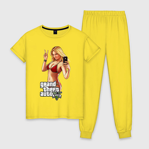 Женская пижама GTA V: Selfie / Желтый – фото 1
