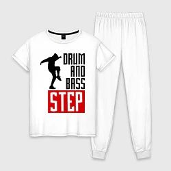 Пижама хлопковая женская Drum and Bass Step, цвет: белый