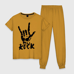 Пижама хлопковая женская Real Rock, цвет: горчичный