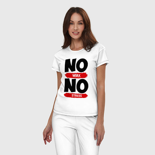Женская пижама Нет работы, нет стресса / Белый – фото 3