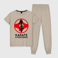 Пижама хлопковая женская Karate Kyokushin, цвет: миндальный