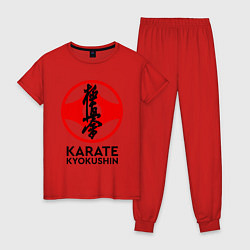 Пижама хлопковая женская Karate Kyokushin, цвет: красный