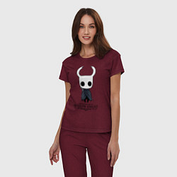 Пижама хлопковая женская Hollow Knight, цвет: меланж-бордовый — фото 2
