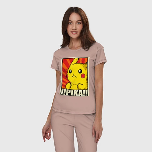 Женская пижама Pikachu: Pika Pika / Пыльно-розовый – фото 3