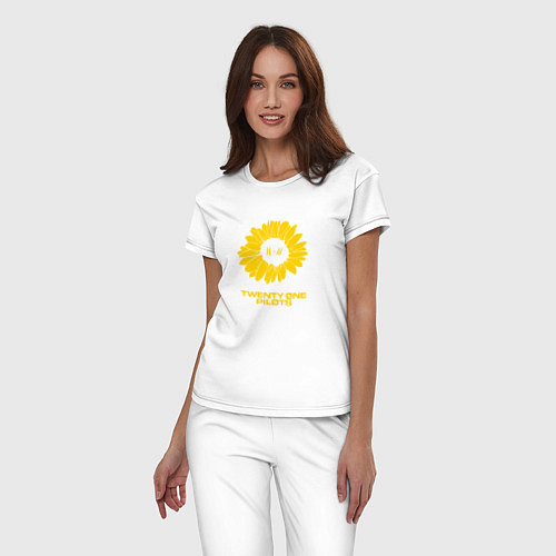 Женская пижама 21 Pilots: Sunflower / Белый – фото 3