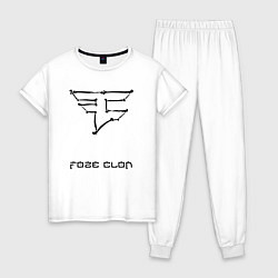 Пижама хлопковая женская Cs:go - Faze Clan Skull, цвет: белый
