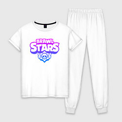 Пижама хлопковая женская BRAWL STARS, цвет: белый