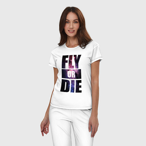 Женская пижама Fly or Die: Space / Белый – фото 3