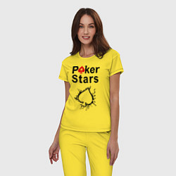 Пижама хлопковая женская Poker Stars, цвет: желтый — фото 2