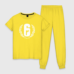 Пижама хлопковая женская R6S PRO LEAGUE, цвет: желтый