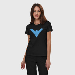Пижама хлопковая женская Nightwing цвета черный — фото 2