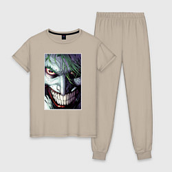 Пижама хлопковая женская Joker, цвет: миндальный