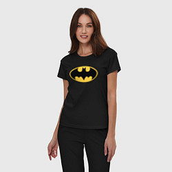 Пижама хлопковая женская Batman, цвет: черный — фото 2