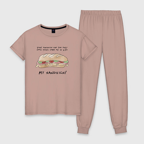 Женская пижама My Sandwich ! / Пыльно-розовый – фото 1