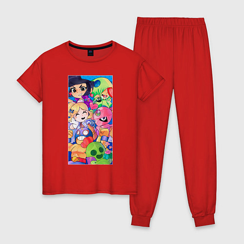 Женская пижама Brawl Stars персонажи / Красный – фото 1