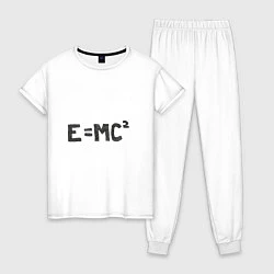 Пижама хлопковая женская Теория относительности, цвет: белый