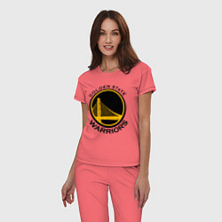 Пижама хлопковая женская GOLDEN STATE WARRIORS, цвет: коралловый — фото 2