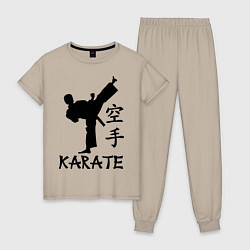 Пижама хлопковая женская Karate craftsmanship, цвет: миндальный
