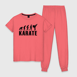 Пижама хлопковая женская Karate Evolution, цвет: коралловый