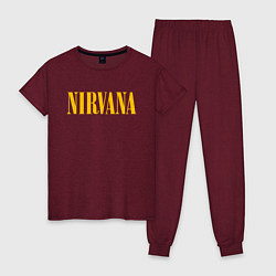 Пижама хлопковая женская NIRVANA, цвет: меланж-бордовый