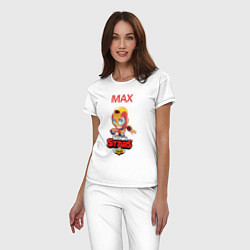 Пижама хлопковая женская BRAWL STARS MAX, цвет: белый — фото 2