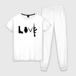 Пижама хлопковая женская Banksy LOVE, цвет: белый