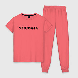 Пижама хлопковая женская Stigmata, цвет: коралловый