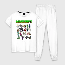 Пижама хлопковая женская Minecraft, цвет: белый