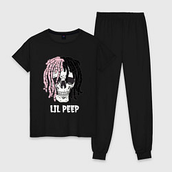 Пижама хлопковая женская Lil Peep, цвет: черный