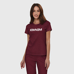 Пижама хлопковая женская EMINEM, цвет: меланж-бордовый — фото 2
