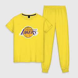 Пижама хлопковая женская LA LAKERSспина, цвет: желтый