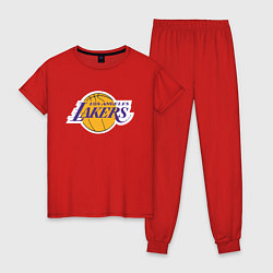 Пижама хлопковая женская LA LAKERSспина, цвет: красный
