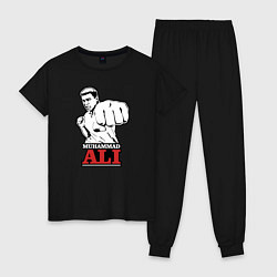 Пижама хлопковая женская Muhammad Ali, цвет: черный