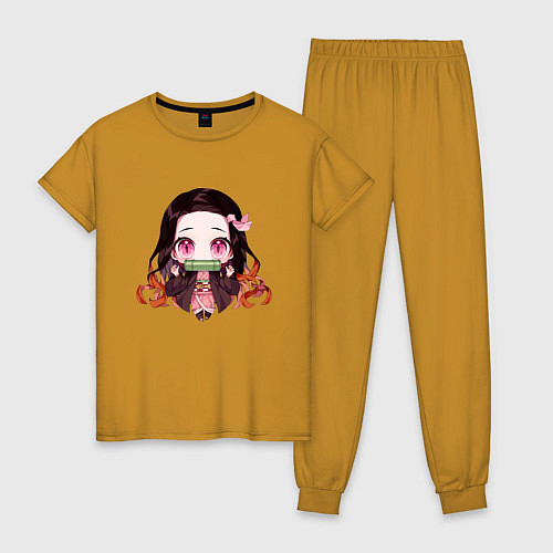 Женская пижама Незуко Камадо / Горчичный – фото 1