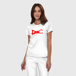 Пижама хлопковая женская DMC НА СПИНЕ, цвет: белый — фото 2