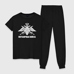 Пижама хлопковая женская Пограничные Войска, цвет: черный
