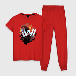 Пижама хлопковая женская Bernard Low Westworld, цвет: красный