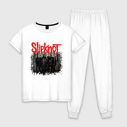 Пижама хлопковая женская SLIPKNOT, цвет: белый