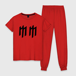 Пижама хлопковая женская Marilyn Manson, цвет: красный