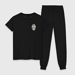 Пижама хлопковая женская JUVENTUS, цвет: черный