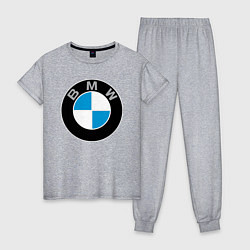 Пижама хлопковая женская BMW, цвет: меланж