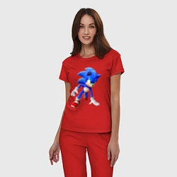 Пижама хлопковая женская SONIC, цвет: красный — фото 2
