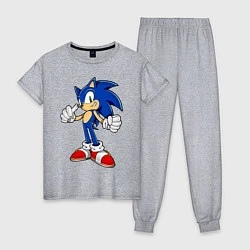 Пижама хлопковая женская Sonic, цвет: меланж