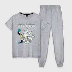 Пижама хлопковая женская SONIC Silver, цвет: меланж
