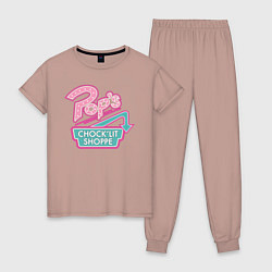 Пижама хлопковая женская POPS, цвет: пыльно-розовый