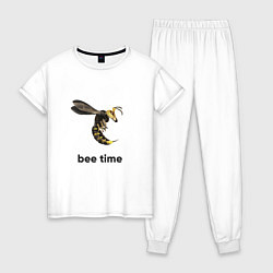 Пижама хлопковая женская Bee time, цвет: белый